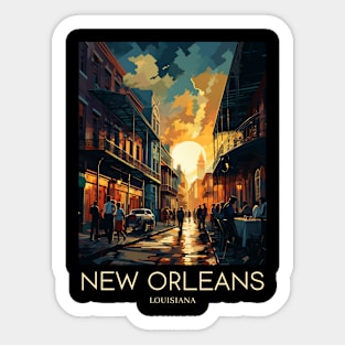 A Pop Art Travel Print of New Orleans - Louisiana - US Sticker